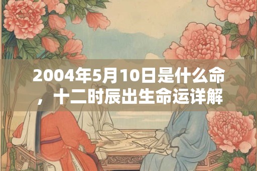 2004年5月10日是什么命，十二时辰出生命运详解