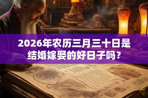 2026年农历三月三十日是结婚嫁娶的好日子吗？