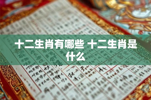 十二生肖有哪些 十二生肖是什么