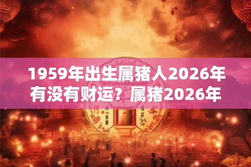 1959年出生属猪人2026年有没有财运？属猪2026年犯几月？