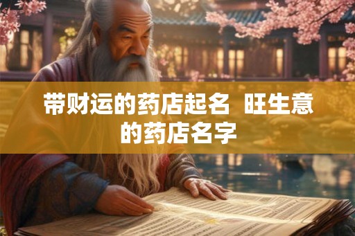 带财运的药店起名  旺生意的药店名字