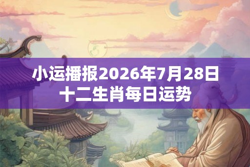 小运播报2026年7月28日十二生肖每日运势 小运播报2026年7月28日十二生肖每日运势