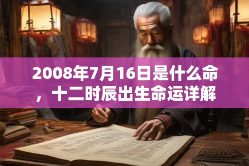 2008年7月16日是什么命，十二时辰出生命运详解