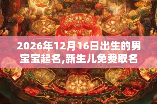 2026年12月16日出生的男宝宝起名,新生儿免费取名