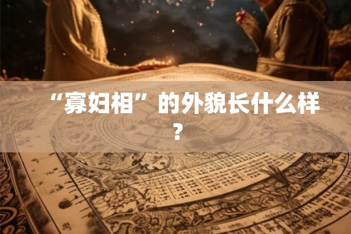 “寡妇相”的外貌长什么样？