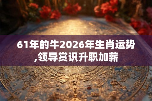 61年的牛2026年生肖运势,领导赏识升职加薪