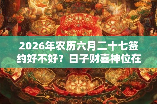 2026年农历六月二十七签约好不好?日子财喜神位在哪? 2026年农历六月二十七签约好不好?日子财喜神位在哪?