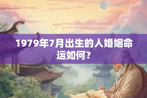 1979年7月出生的人婚姻命运如何？