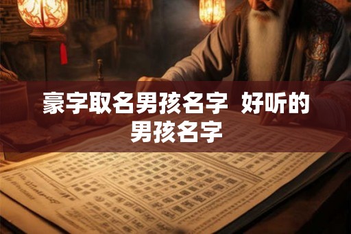 豪字取名男孩名字  好听的男孩名字