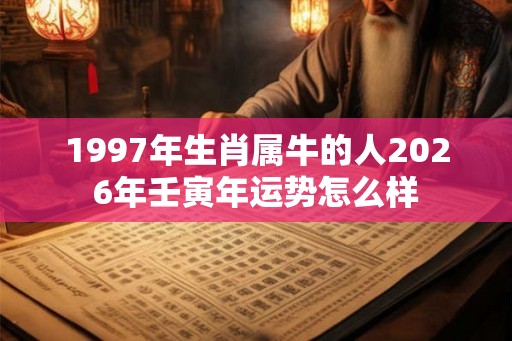 1997年生肖属牛的人2026年壬寅年运势怎么样