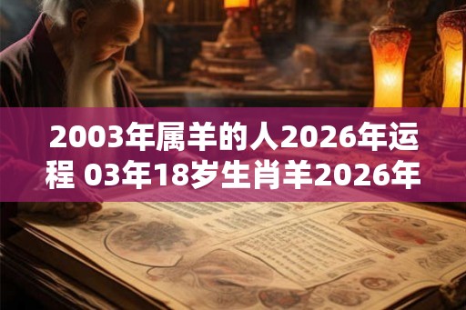 2003年属羊的人2026年运程 03年18岁生肖羊2026年运势