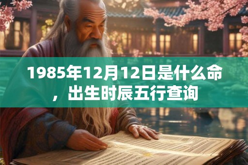 1985年12月12日是什么命，出生时辰五行查询