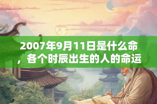 2007年9月11日是什么命，各个时辰出生的人的命运