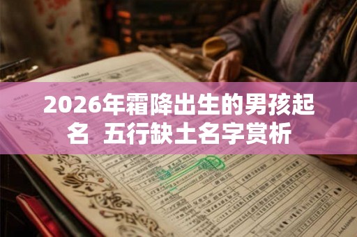 2026年霜降出生的男孩起名  五行缺土名字赏析