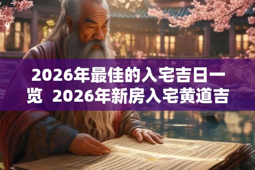 2026年最佳的入宅吉日一览  2026年新房入宅黄道吉日