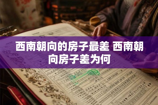 西南朝向的房子最差 西南朝向房子差为何