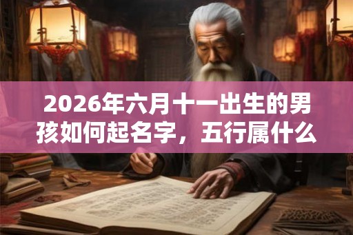 2026年六月十一出生的男孩如何起名字，五行属什么