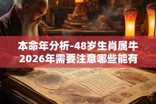 本命年分析-48岁生肖属牛2026年需要注意哪些能有好运