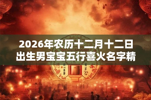 2026年农历十二月十二日出生男宝宝五行喜火名字精选