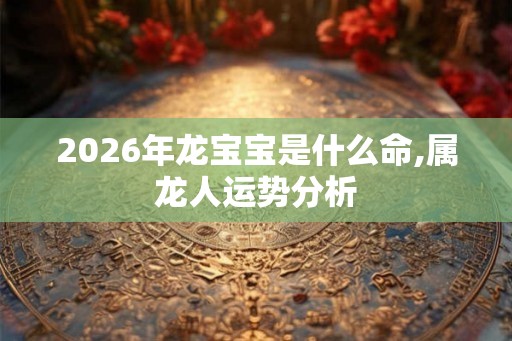2026年龙宝宝是什么命,属龙人运势分析