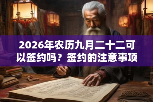 2026年农历九月二十二可以签约吗？签约的注意事项