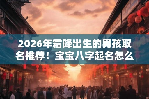 2026年霜降出生的男孩取名推荐！宝宝八字起名怎么起？