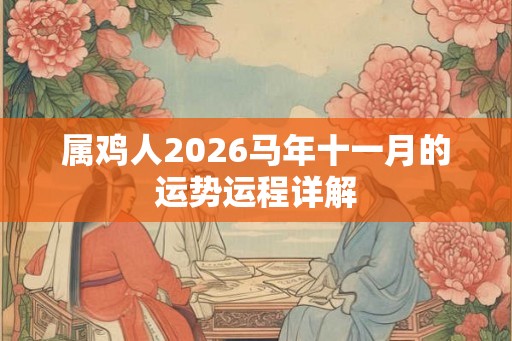 属鸡人2026马年十一月的运势运程详解