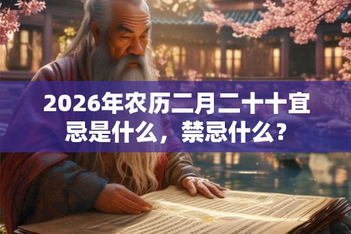 2026年农历二月二十十宜忌是什么，禁忌什么？
