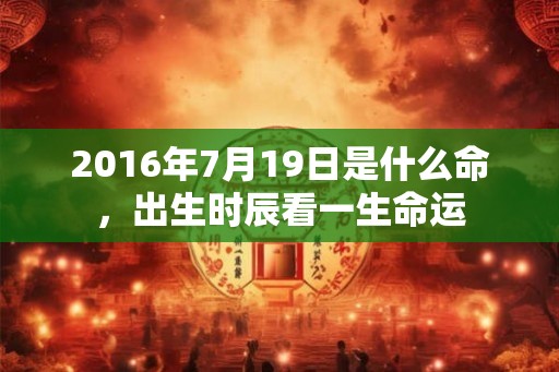 2016年7月19日是什么命，出生时辰看一生命运