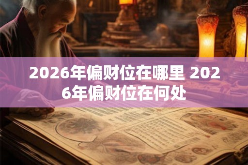 2026年偏财位在哪里 2026年偏财位在何处