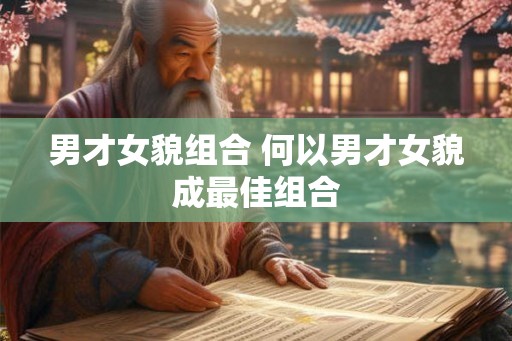 男才女貌组合 何以男才女貌成最佳组合