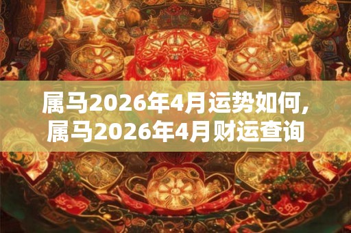 属马2026年4月运势如何,属马2026年4月财运查询
