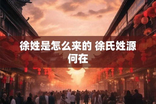 徐姓是怎么来的 徐氏姓源何在