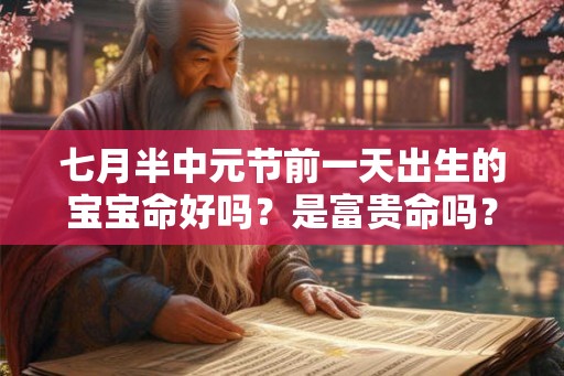 七月半中元节前一天出生的宝宝命好吗？是富贵命吗？