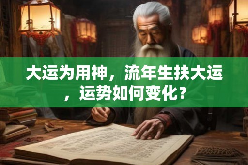 大运为用神,流年生扶大运,运势如何变化? 大运为用神,流年生扶大运,运势如何变化?