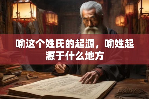 喻这个姓氏的起源，喻姓起源于什么地方