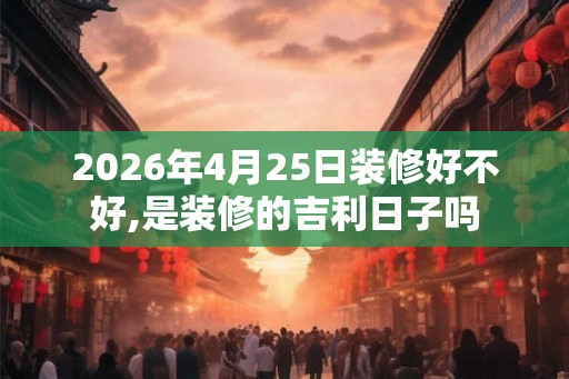 2026年4月25日装修好不好,是装修的吉利日子吗