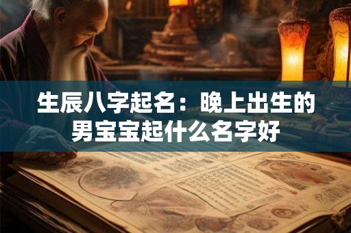 生辰八字起名：晚上出生的男宝宝起什么名字好