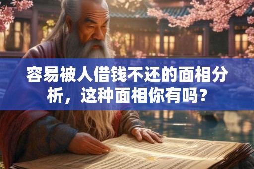容易被人借钱不还的面相分析，这种面相你有吗？