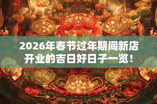 2026年春节过年期间新店开业的吉日好日子一览！