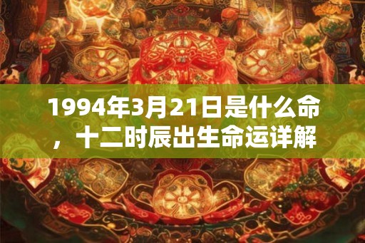 1994年3月21日是什么命，十二时辰出生命运详解