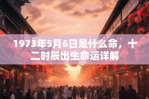 1973年5月6日是什么命，十二时辰出生命运详解