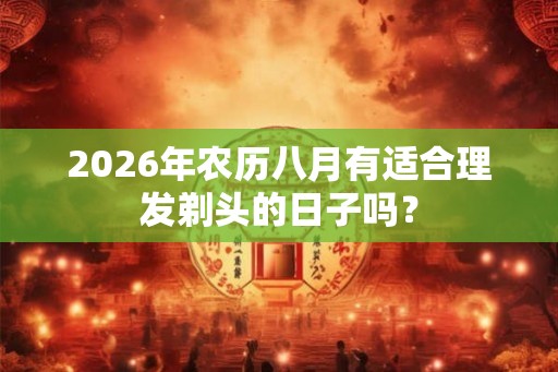 2026年农历八月有适合理发剃头的日子吗？