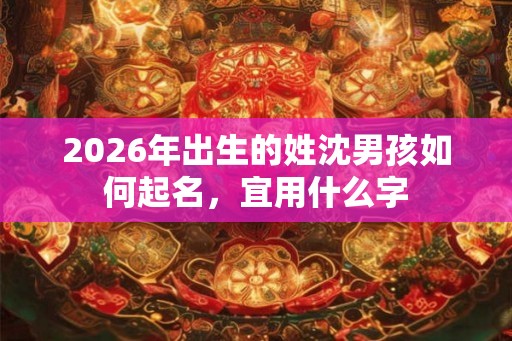 2026年出生的姓沈男孩如何起名，宜用什么字