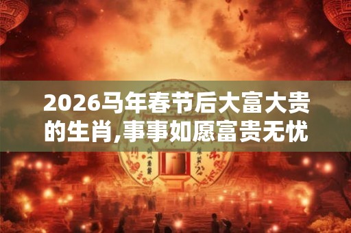 2026马年春节后大富大贵的生肖,事事如愿富贵无忧