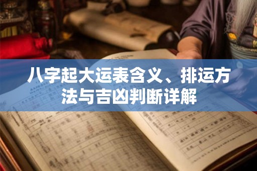 八字起大运表含义、排运方法与吉凶判断详解