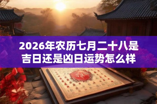 2026年农历七月二十八是吉日还是凶日运势怎么样