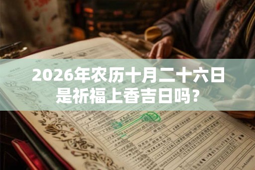 2026年农历十月二十六日是祈福上香吉日吗？