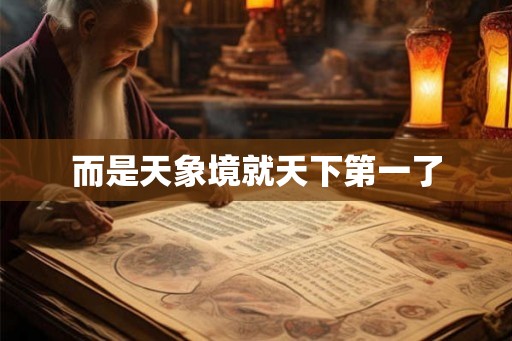 而是天象境就天下第一了 而是天象境就天下第一了