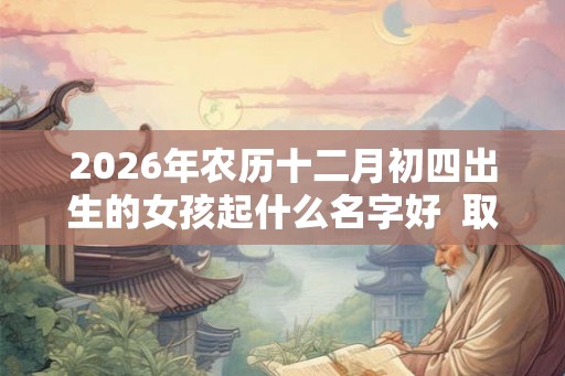 2026年农历十二月初四出生的女孩起什么名字好  取名最佳字
